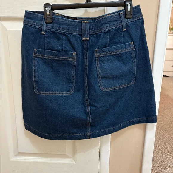 LOFT Denim Button-Front Skirt - Picture 2 of 7